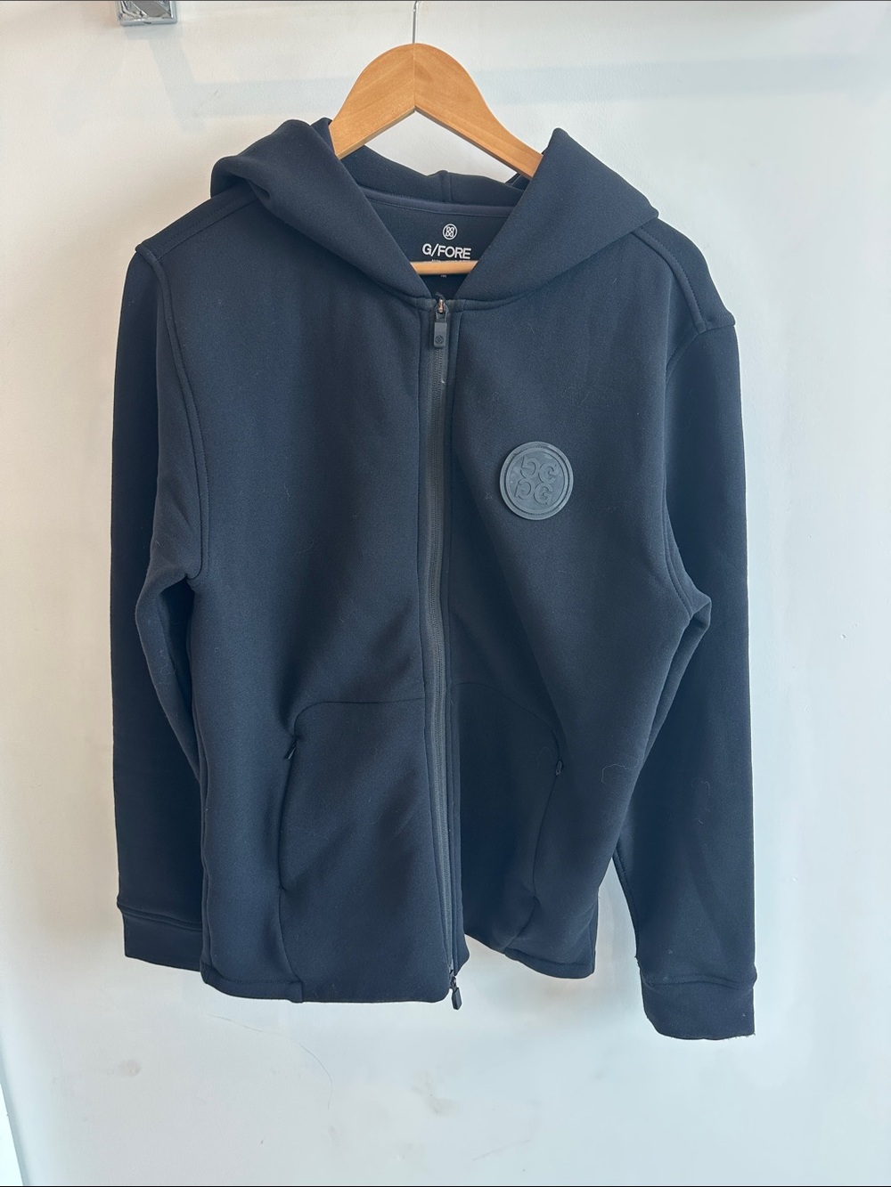 G/FORE Black Zip Hoodie Jacket - MEDIUM